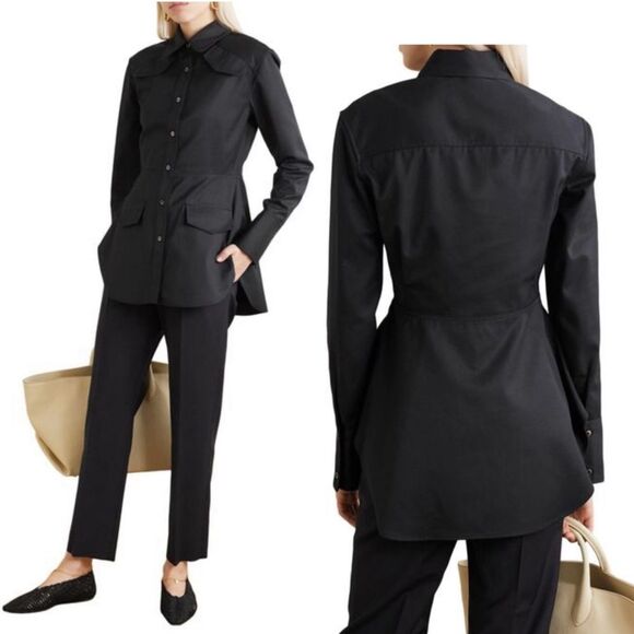 Tops - Deveaux New York Women's Long Sleeve Button-Up Shirt, Black, Size 6